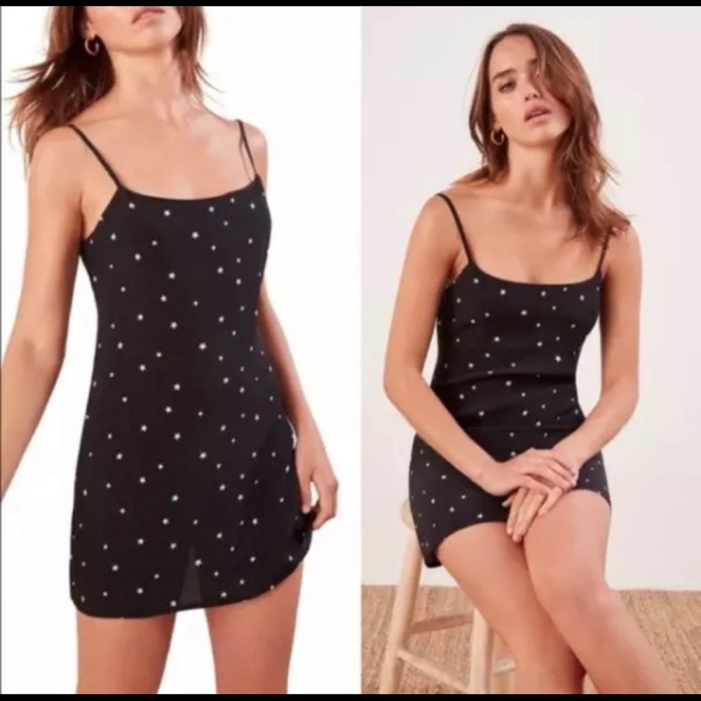 Reformation Lindsay Dress Satellite Black